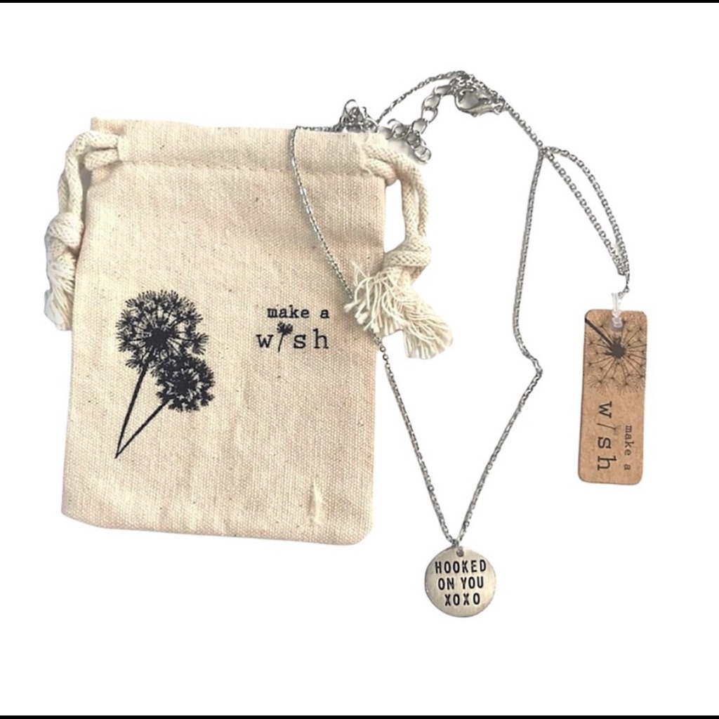 Make A Wish Silver Tone Necklace “Hooked On You Xoxo” Gift Set Nwt